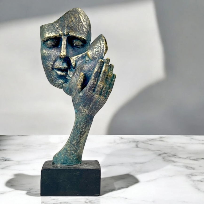 Επιτραπέζιο διακοσμητικό 35x22x13 cm ρητίνη/πατίνα