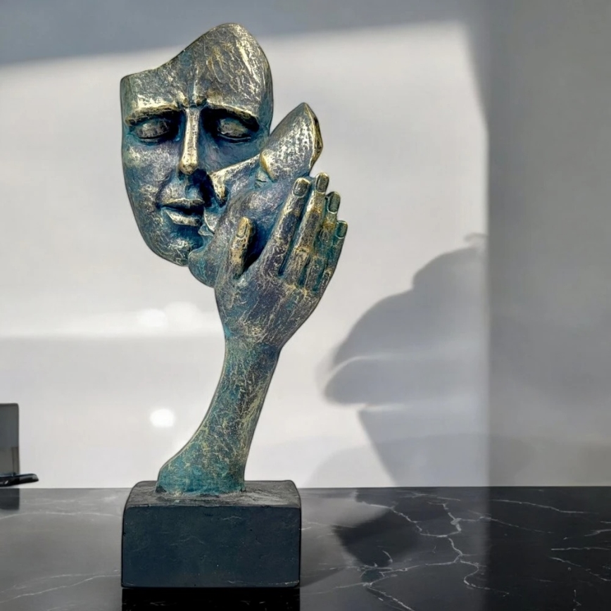 Επιτραπέζιο διακοσμητικό 35x22x13 cm ρητίνη/πατίνα