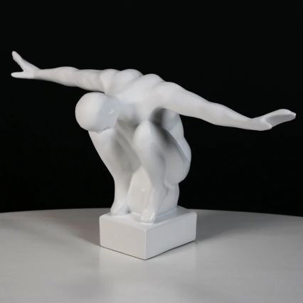 Επιτραπέζιο διακοσμητικό από ρητίνη, 20x16x41 cm, λευκό