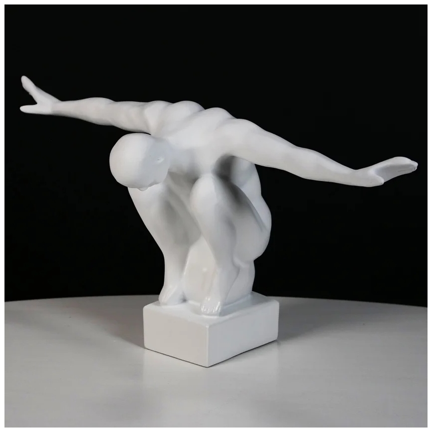 Επιτραπέζιο διακοσμητικό από ρητίνη, 20x16x41 cm, λευκό