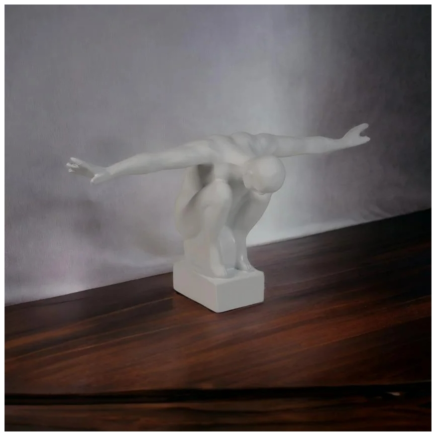 Επιτραπέζιο διακοσμητικό από ρητίνη, 20x16x41 cm, λευκό