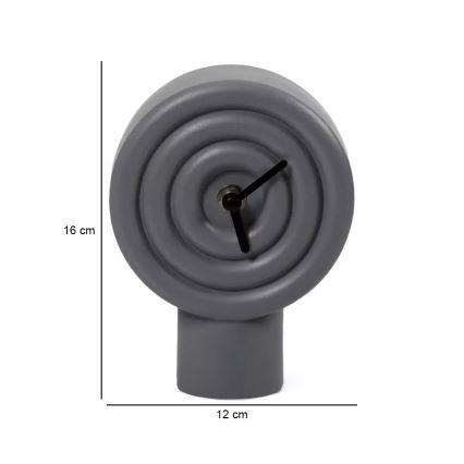 Επιτραπέζιο κεραμικό ρολόι 16 cm 1xAA γκρι
