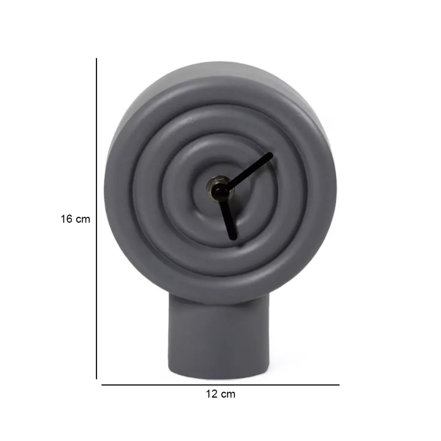 Επιτραπέζιο κεραμικό ρολόι 16 cm 1xAA γκρι