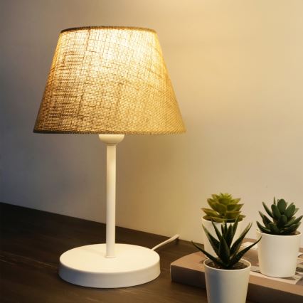 Επιτραπέζιο φωτιστικό AYD 1xE27/40W/230V καφέ/άσπρο