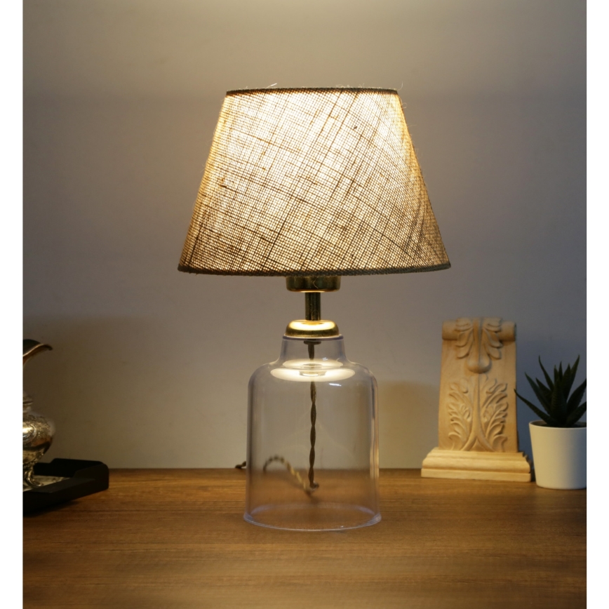 Επιτραπέζιο φωτιστικό AYD 1xE27/40W/230V καφέ/διάφανο