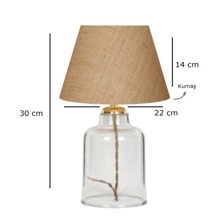 Επιτραπέζιο φωτιστικό AYD 1xE27/40W/230V καφέ/διάφανο