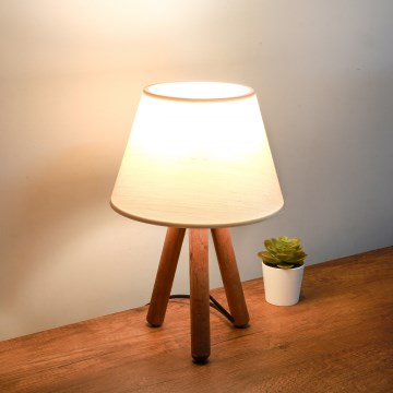 Επιτραπέζιο φωτιστικό AYD 1xE27/40W/230V καφέ/κρεμ