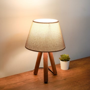 Επιτραπέζιο φωτιστικό AYD 1xE27/40W/230V καφέ/μπεζ