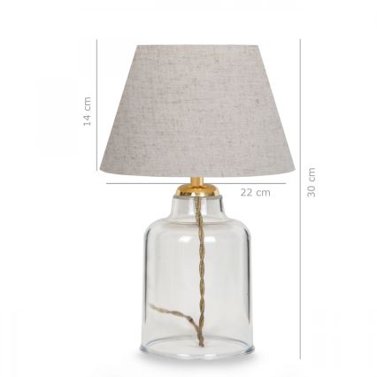 Επιτραπέζιο φωτιστικό AYD 1xE27/40W/230V κρέμα / διαφανές