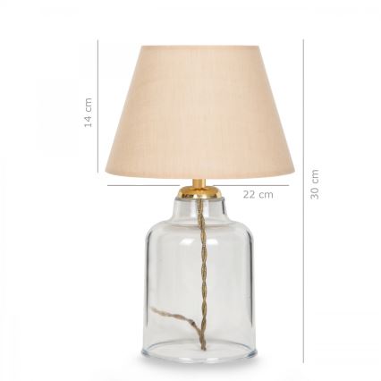 Επιτραπέζιο φωτιστικό AYD 1xE27/40W/230V μπεζ/διάφανο