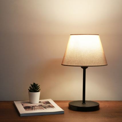 Επιτραπέζιο φωτιστικό AYD 1xE27/40W/230V μπεζ/μαύρο