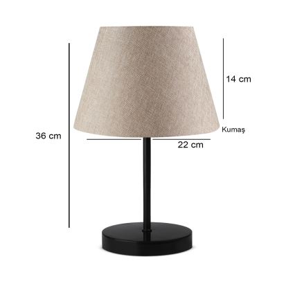 Επιτραπέζιο φωτιστικό AYD 1xE27/40W/230V μπεζ/μαύρο