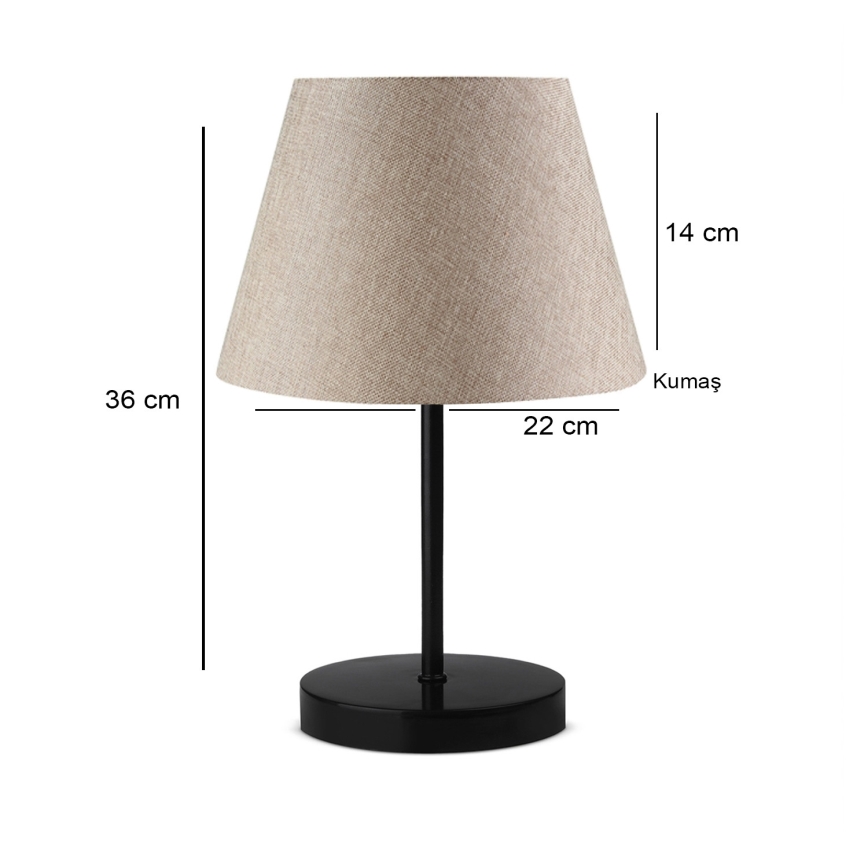 Επιτραπέζιο φωτιστικό AYD 1xE27/40W/230V μπεζ/μαύρο
