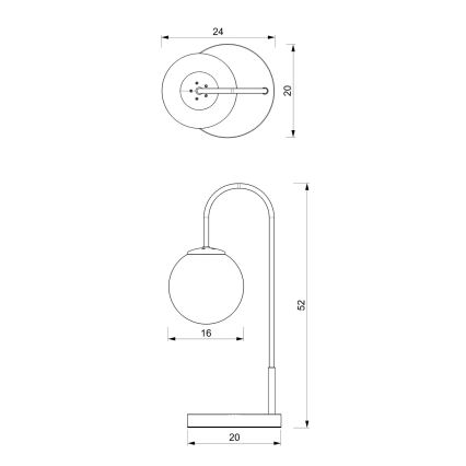 Επιτραπέζιο φωτιστικό CAMBRIDGE 1xE14/60W/230V μαύρο