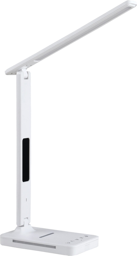 Επιτραπέζιο φωτιστικό LED Dimmable με ασύρματη φόρτιση QI, οθόνη και θύρα USB LED/7W/230V 3000-6000K λευκό