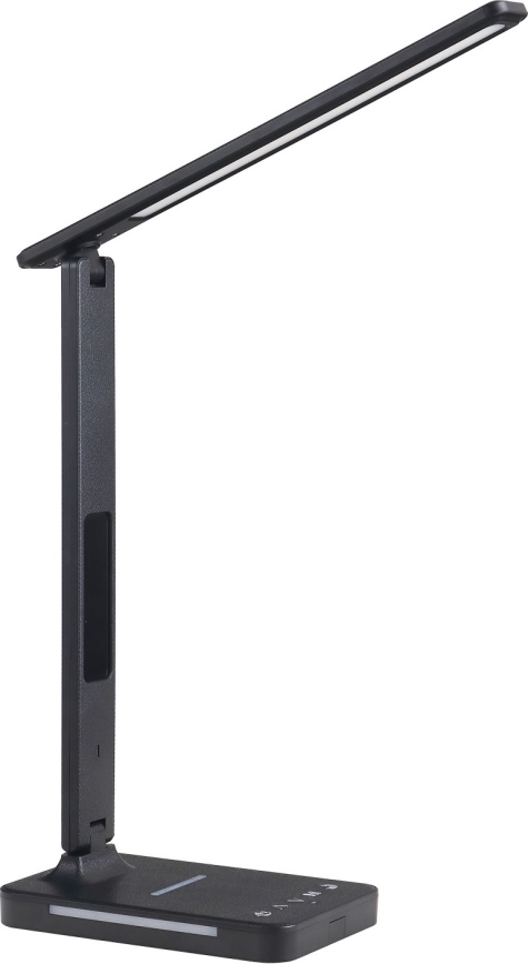 Επιτραπέζιο φωτιστικό LED Dimmable με ασύρματη φόρτιση QI, οθόνη και θύρα USB LED/7W/230V 3000-6000K μαύρο