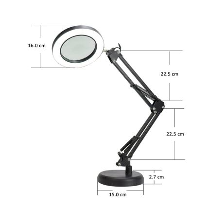 Επιτραπέζιο φωτιστικό LED Dimmable με μεγεθυντικό φακό LED/10W/230V 3000/4500/6000K