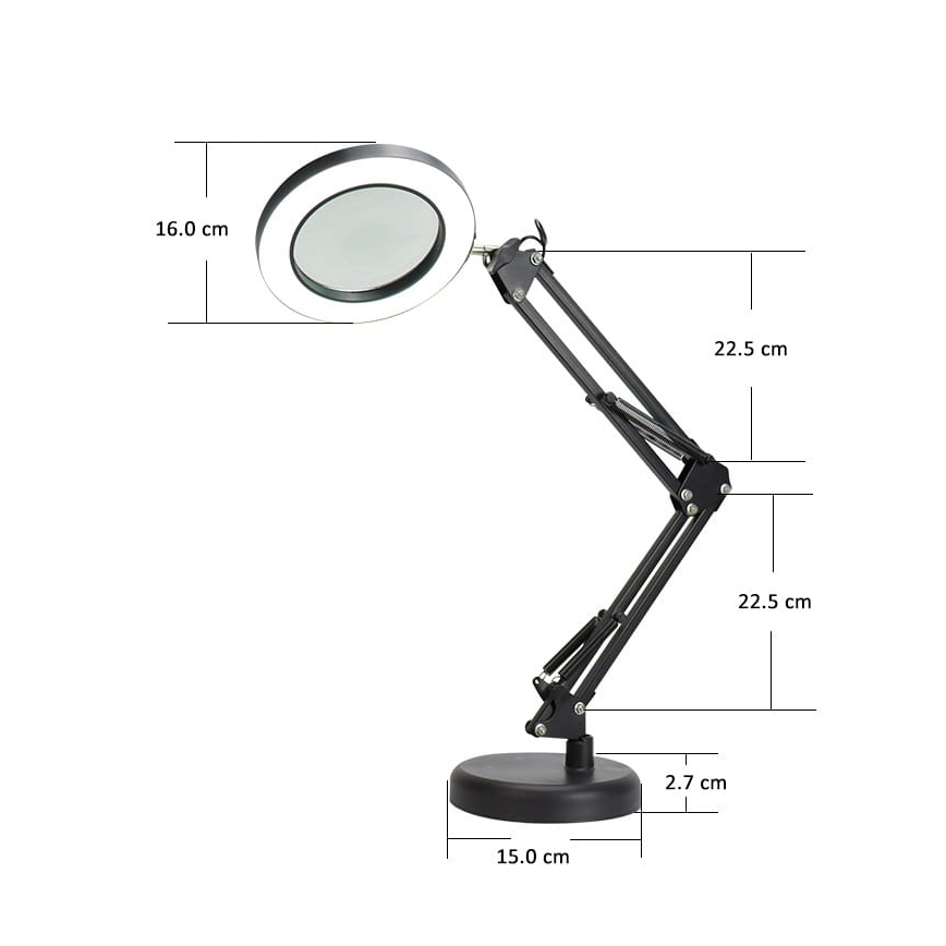Επιτραπέζιο φωτιστικό LED Dimmable με μεγεθυντικό φακό LED/10W/230V 3000/4500/6000K