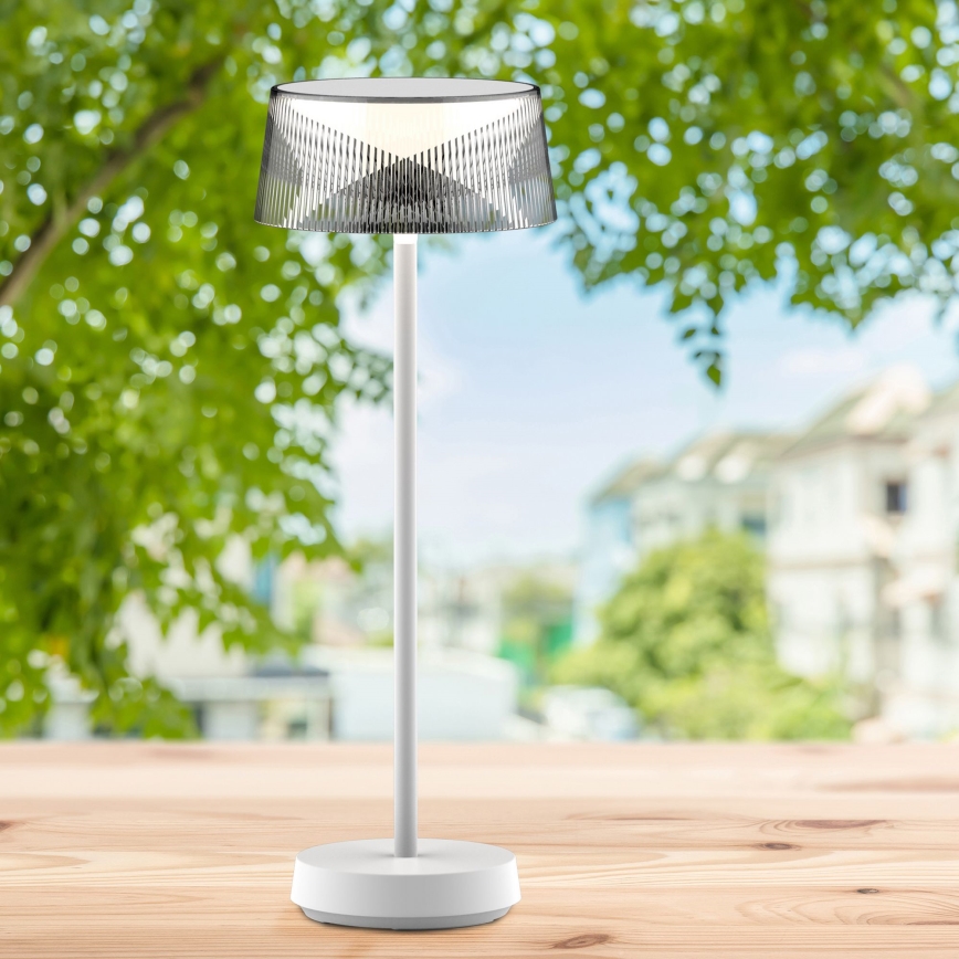 LED Dimming αφής Εξωτερικού χώρου Επιτραπέζιο φωτιστικό CASABLANCA LED/3,4W/5V USB 3600 mAh IP44 λευκό