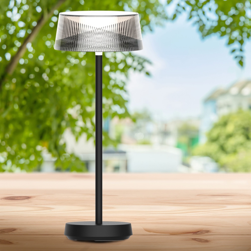 LED Dimming αφής Εξωτερικού χώρου Επιτραπέζιο φωτιστικό CASABLANCA LED/3,4W/5V USB 3600 mAh IP44 μαύρο