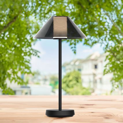 LED Dimming αφής Εξωτερικού χώρου Επιτραπέζιο φωτιστικό SERENGETI LED/3,4W/5V USB 3600 mAh IP44 μαύρο
