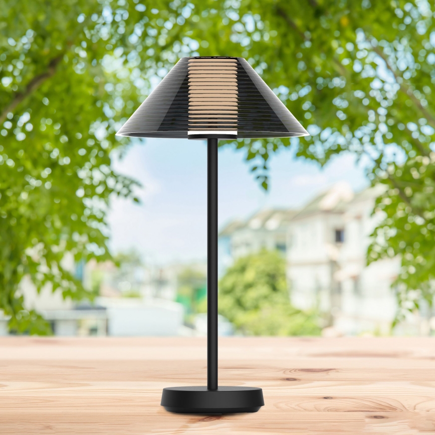LED Dimming αφής Εξωτερικού χώρου Επιτραπέζιο φωτιστικό SERENGETI LED/3,4W/5V USB 3600 mAh IP44 μαύρο