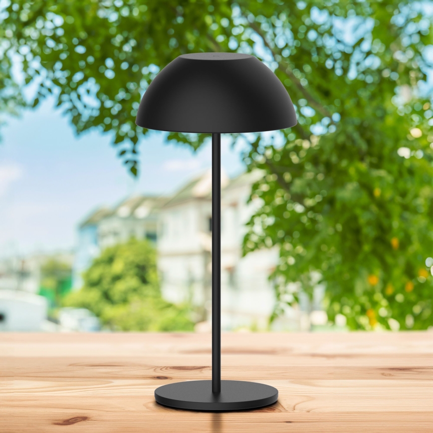 LED Dimming αφής Εξωτερικού χώρου Επιτραπέζιο φωτιστικό TANZANIA LED/1,8W/5V USB 1800 mAh IP44 μαύρο