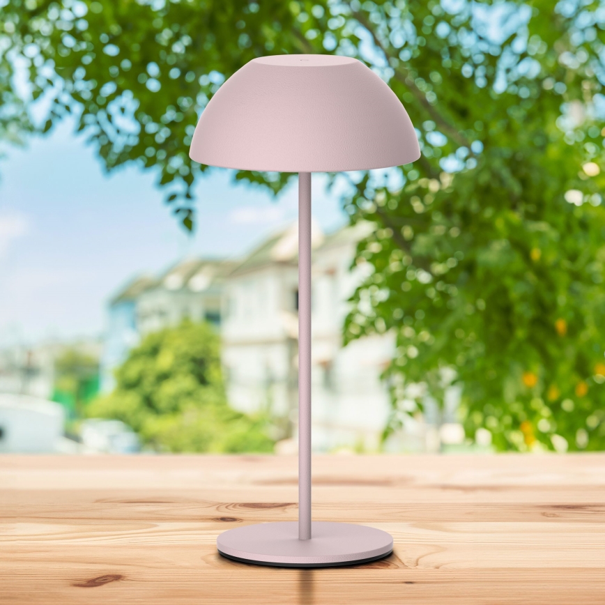 LED Dimming αφής Εξωτερικού χώρου Επιτραπέζιο φωτιστικό TANZANIA LED/1,8W/5V USB 1800 mAh IP44 ροζ