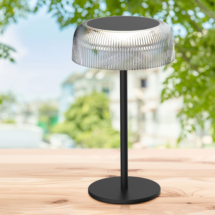 LED Dimming αφής Εξωτερικού χώρου Επιτραπέζιο φωτιστικό TRYPOLIS LED/2W/5V USB 1800 mAh IP44 μαύρο