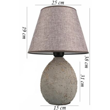 Επιτραπέζιο φωτιστικό RAMZES 1xE27/40W/230V γκρι