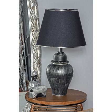Επιτραπέζιο φωτιστικό RAMZES 1xE27/40W/230V μαύρο/ασημί