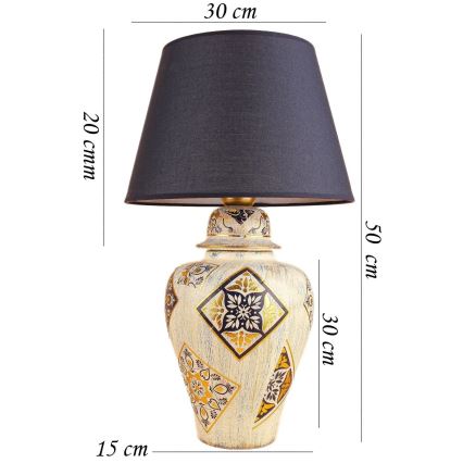 Επιτραπέζιο φωτιστικό RAMZES 1xE27/40W/230V μπλε/μπέζ