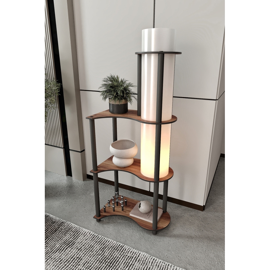 Επιτραπέζιο φωτιστικό με ράφια NOTO 1xE27/40W/230V καφέ/μαύρο