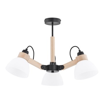 Επιφανειακό φωτιστικό οροφής DANTONA 3xE27/15W/230V μαύρο/μπεζ