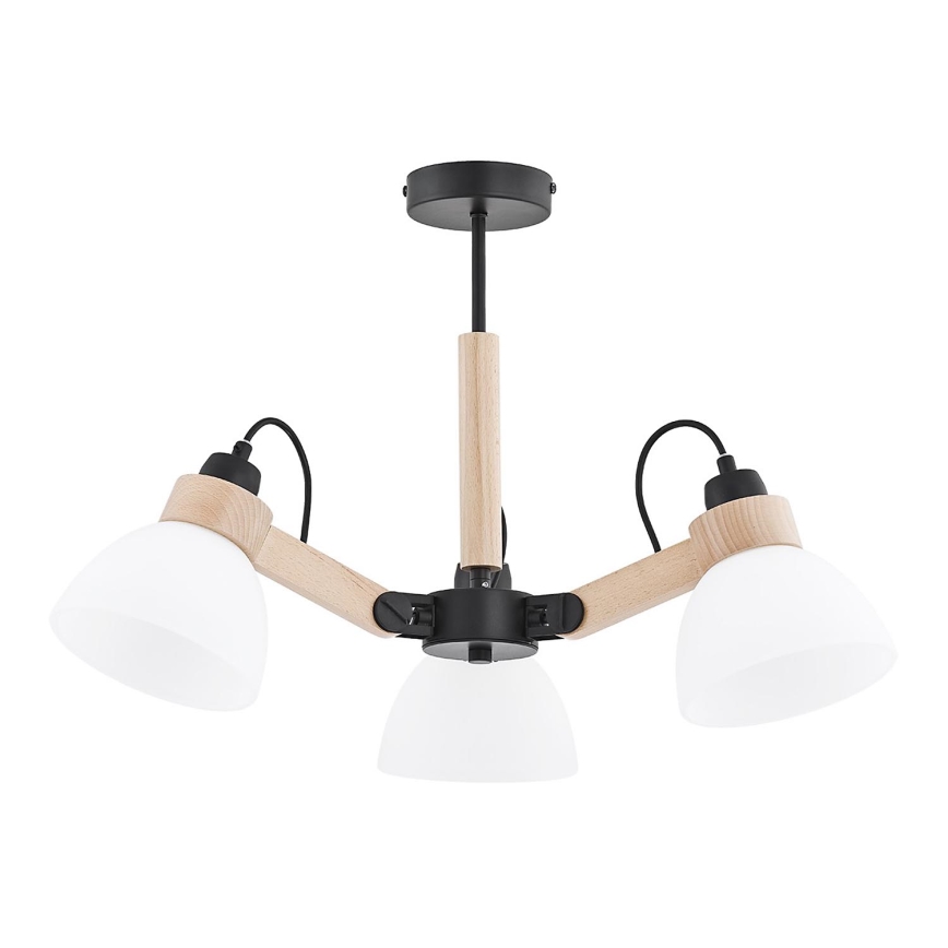 Επιφανειακό φωτιστικό οροφής DANTONA 3xE27/15W/230V μαύρο/μπεζ
