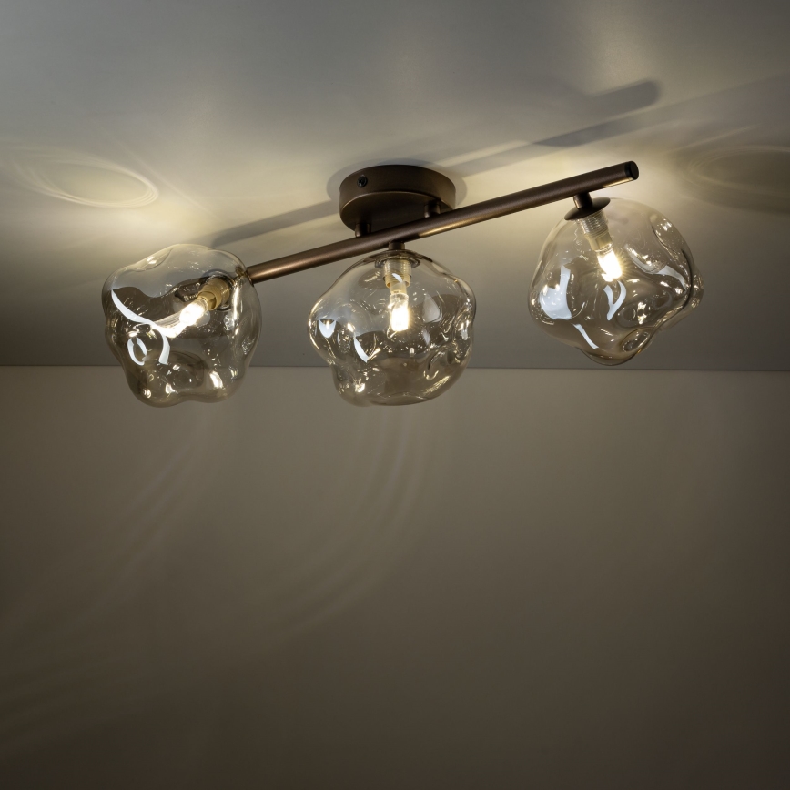 Επιφανειακό φωτιστικό οροφής LAVA 3xG9/8W/230V μπρονζέ/καπνιστό μπεζ