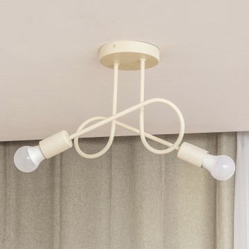 Επιφανειακό φωτιστικό οροφής OXFORD 2xE27/15W/230V κρεμ