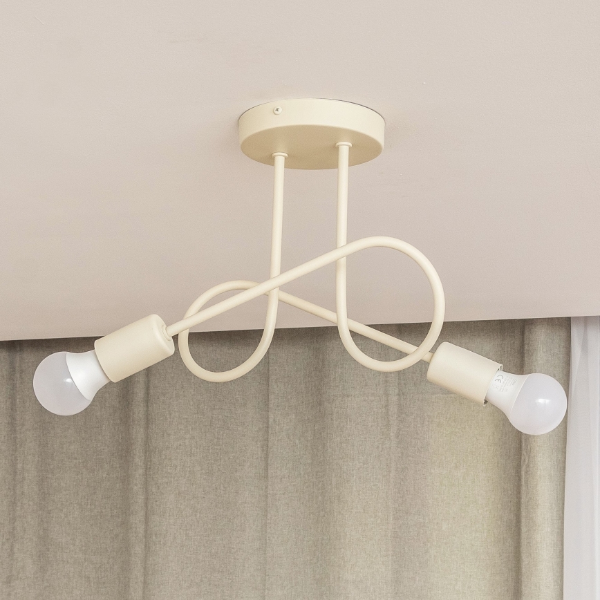 Επιφανειακό φωτιστικό οροφής OXFORD 2xE27/15W/230V κρεμ