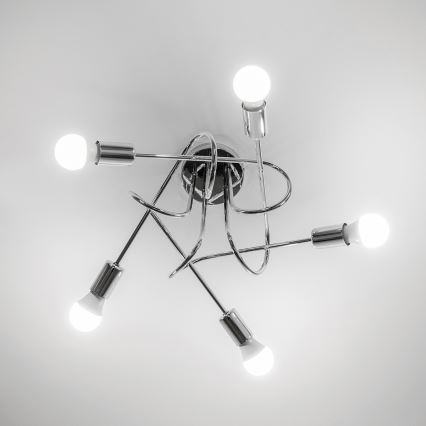 Επιφανειακό φωτιστικό οροφής OXFORD 5xE27/15W/230V γυαλιστερό χρώμιο