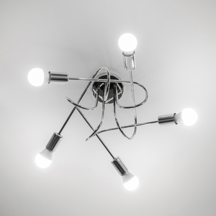 Επιφανειακό φωτιστικό οροφής OXFORD 5xE27/15W/230V γυαλιστερό χρώμιο