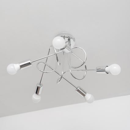 Επιφανειακό φωτιστικό οροφής OXFORD 5xE27/15W/230V γυαλιστερό χρώμιο