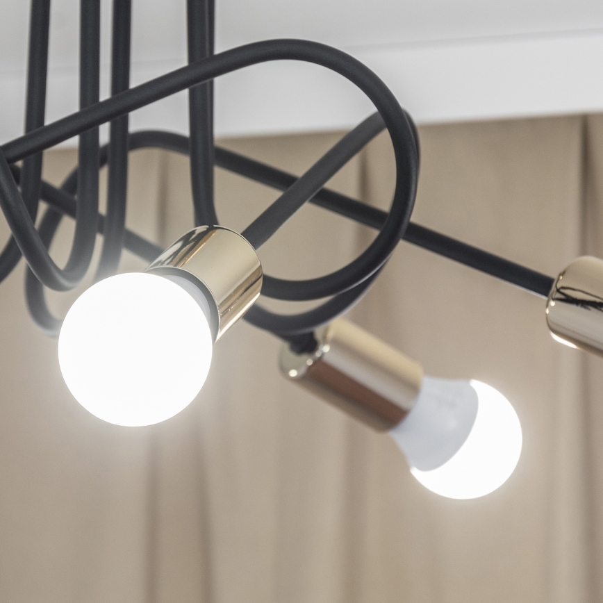 Επιφανειακό φωτιστικό οροφής OXFORD 5xE27/15W/230V χρυσό/μαύρο