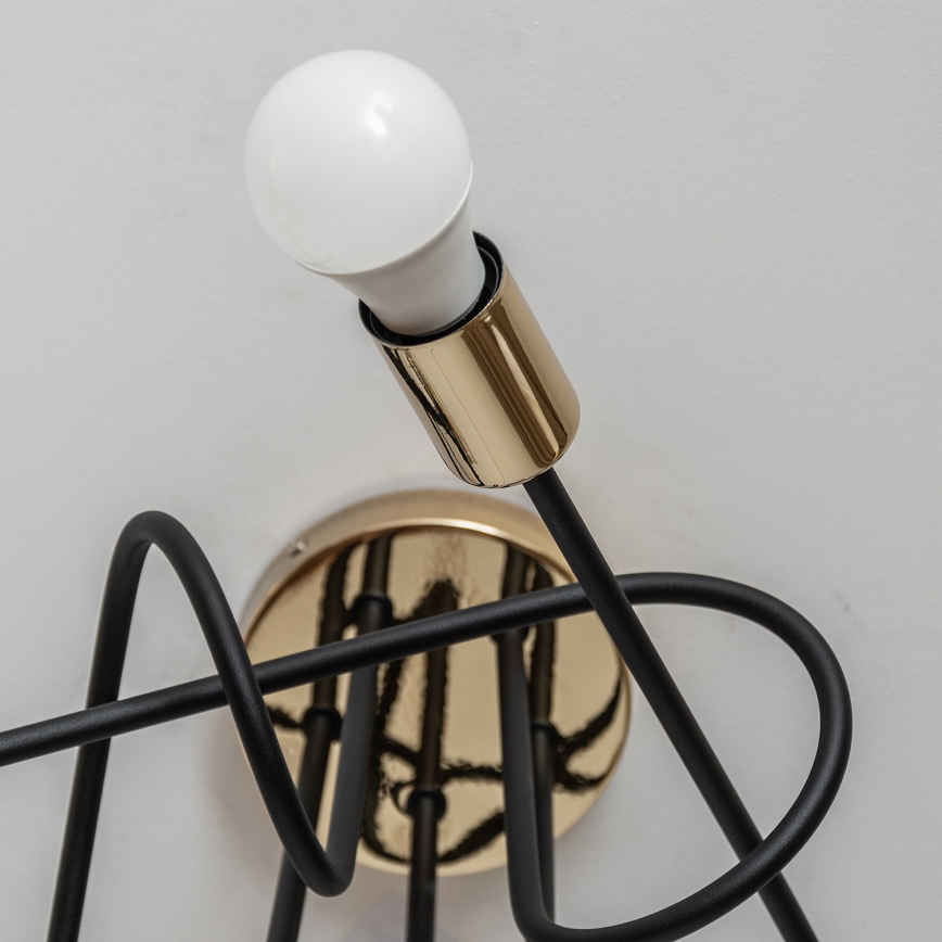 Επιφανειακό φωτιστικό οροφής OXFORD 5xE27/15W/230V χρυσό/μαύρο