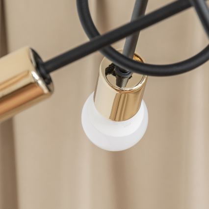 Επιφανειακό φωτιστικό οροφής OXFORD 5xE27/15W/230V χρυσό/μαύρο