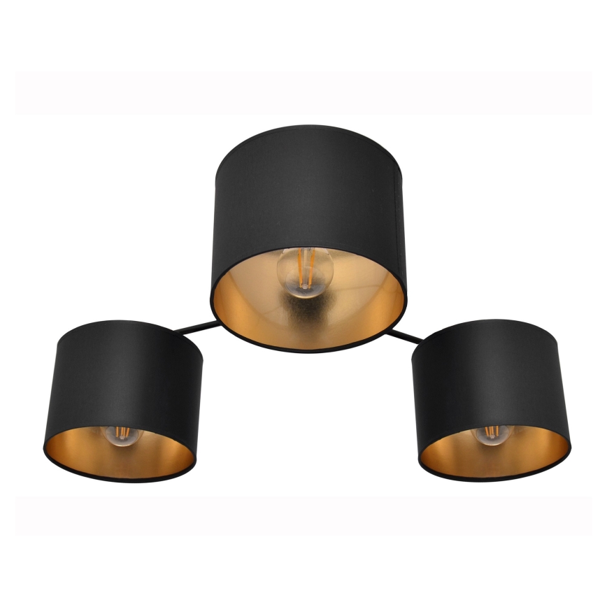 Επιφανειακός-πολυέλαιος ALBA 3xE27/15W/230V μαύρο/χρυσό