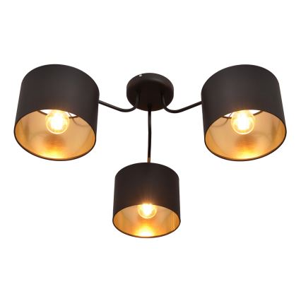 Επιφανειακός-πολυέλαιος ALBA 3xE27/15W/230V μαύρο/χρυσό
