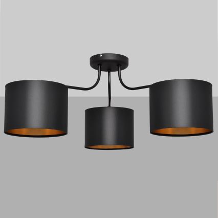 Επιφανειακός-πολυέλαιος ALBA 3xE27/15W/230V μαύρο/χρυσό