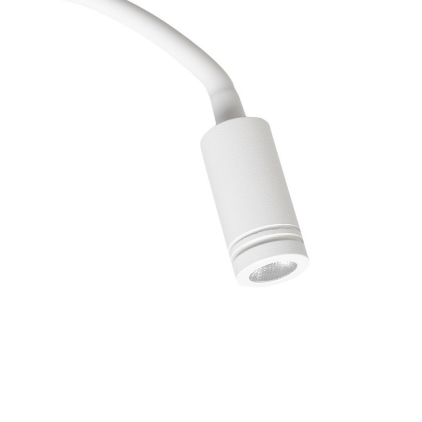 Ευέλικτο επιτοίχιο φωτιστικό LED με USB BASE 1xLED/8W+1xLED/2W/230V λευκό