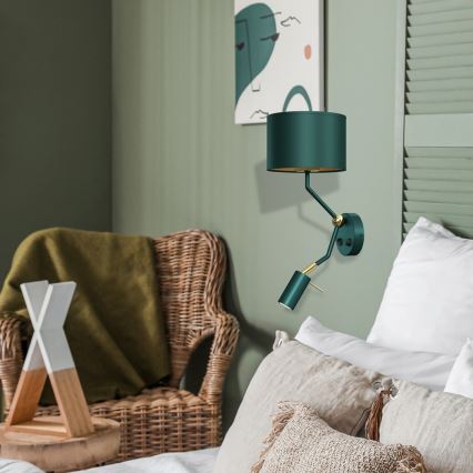Ευέλικτο φωτιστικό VERDE 1xE27/60W/230V + 1xGU10-MR11/7W πράσινο