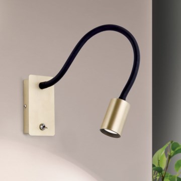 Εύκαμπτο φωτιστικό LED τοίχου- απλίκα  KURT LED/5W/230V χρυσό